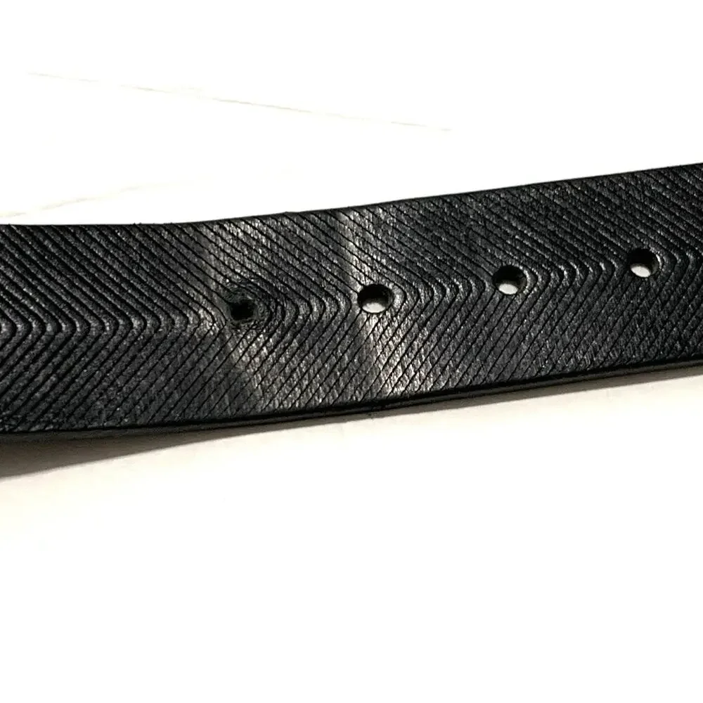 Cremieux Men’s Size 40 Belt Black Leather Silver Buckle Casual Dress Everyday